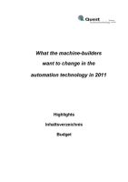 „What the machine-builders want to change in the automation technology 2011“- new Quest study